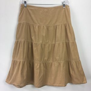 Eddie Bauer Boho Skirt Tiered Corduroy